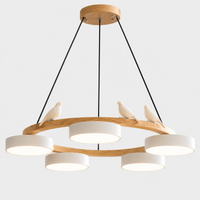 Lustre Suspendu Oiseaux en Anneau Blanc – 5 Lumières