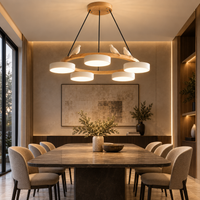 Lustre Suspendu Oiseaux en Anneau Blanc – 5 Lumières