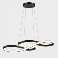 Lustre Suspendu LED Noir à Boucles – 75 ou 92 cm