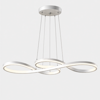 Lustre Suspendu LED Argent à Boucles – 75 ou 92 cm