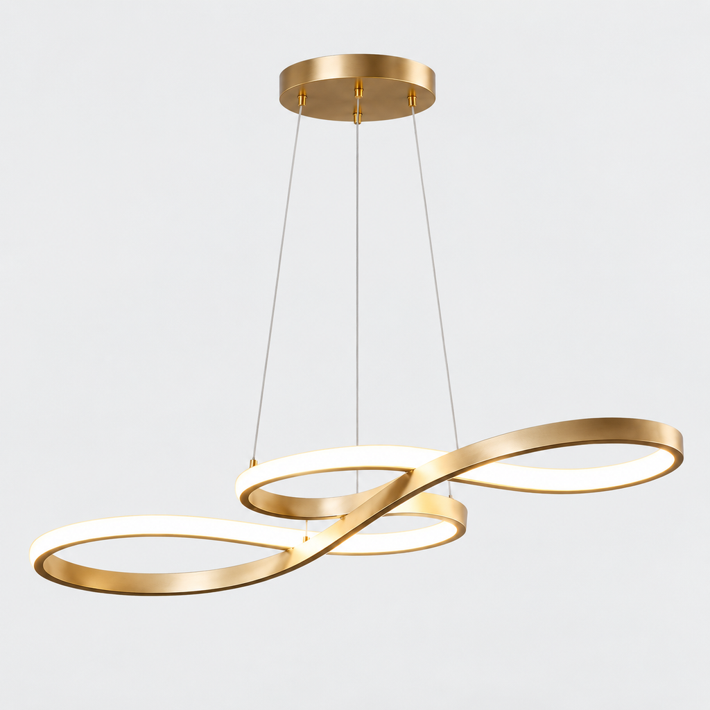 Lustre Suspendu LED Doré à Boucles – 75 ou 92 cm