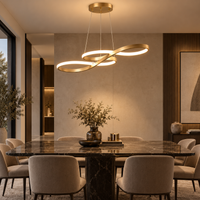 Lustre Suspendu LED Doré à Boucles – 75 ou 92 cm