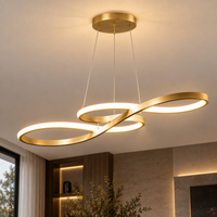 Lustre Suspendu LED Doré à Boucles – 75 ou 92 cm