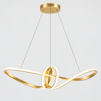 Lustre Suspendu LED Doré à Nœud – 70 cm