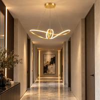 Lustre Suspendu LED Doré à Nœud – 70 cm
