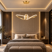 Lustre Suspendu LED Doré à Nœud – 70 cm