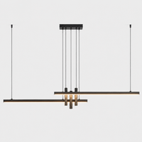 Lustre Linéaire LED Noir – 120 à 250 cm