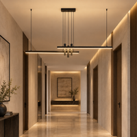 Lustre Linéaire LED Noir – 120 à 250 cm