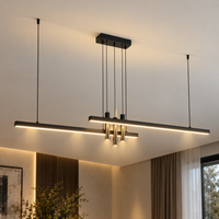 Lustre Linéaire LED Noir – 120 à 250 cm