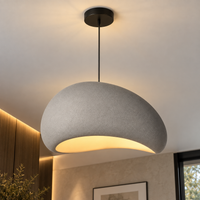 Lustre Suspendu Wabi-Sabi Gris Argenté – Ø 30 cm