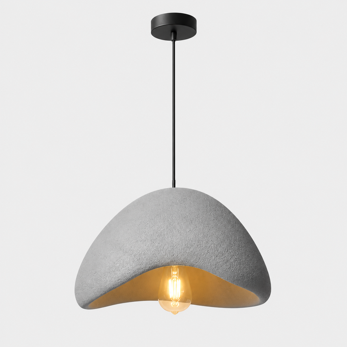 Lustre Suspendu Wabi-Sabi Gris Argenté – Ø 50 cm