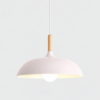Lustre Suspendu en Bois et Métal Rose – Culot E27
