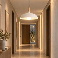 Lustre Suspendu en Bois et Métal Rose – Culot E27