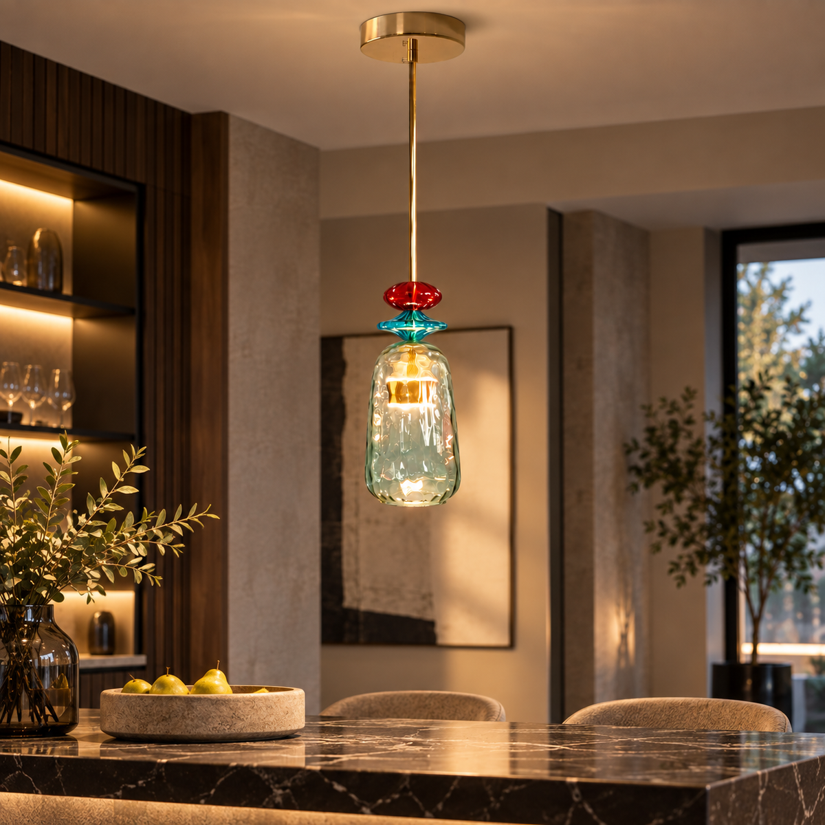 Lustre Suspension en Verre