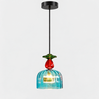 Lustre Suspendu en Verre Sphère Bleu-Vert
