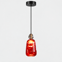 Lustre Suspendu en Verre Capsule Rouge Cramoisi