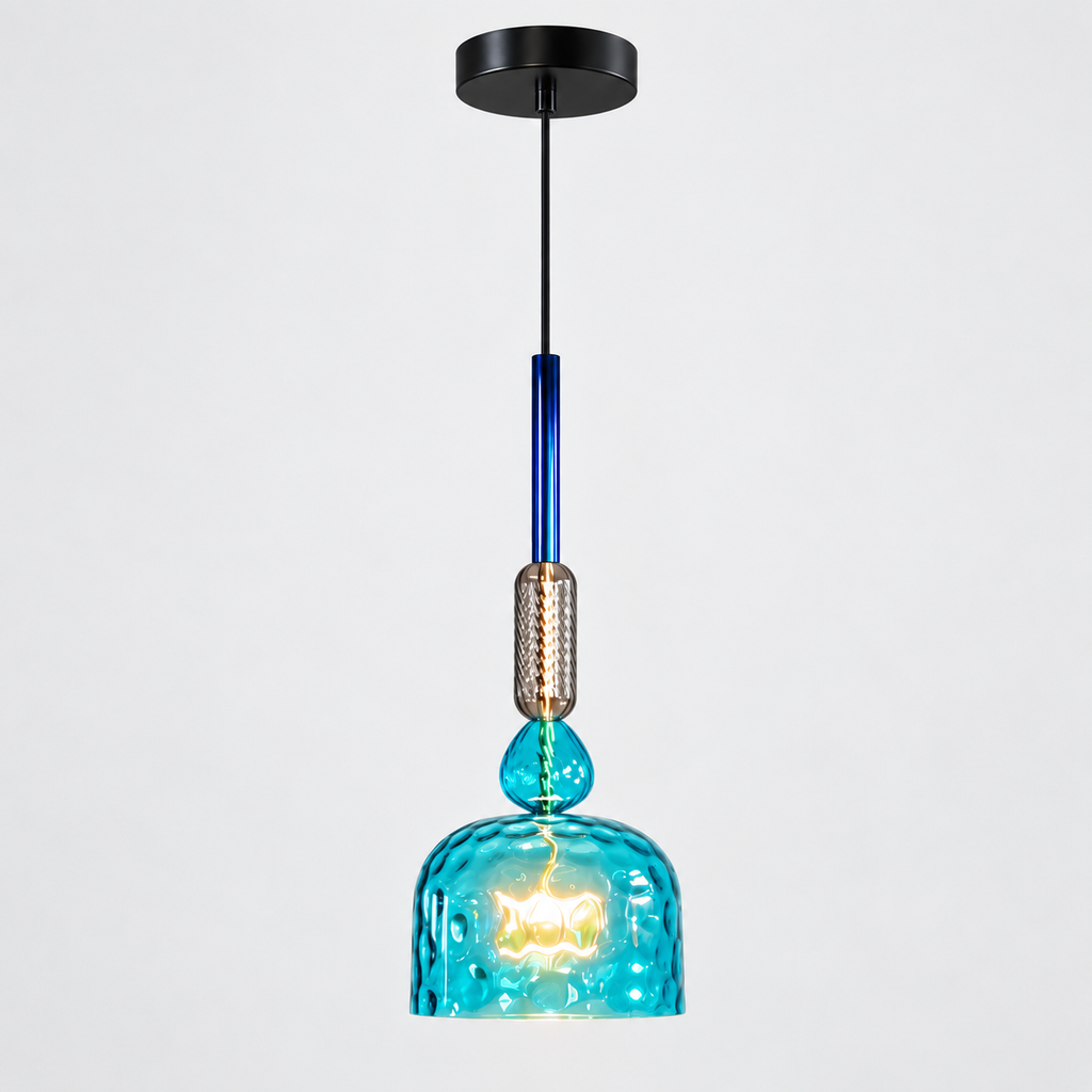 Suspension Verre Bleu
