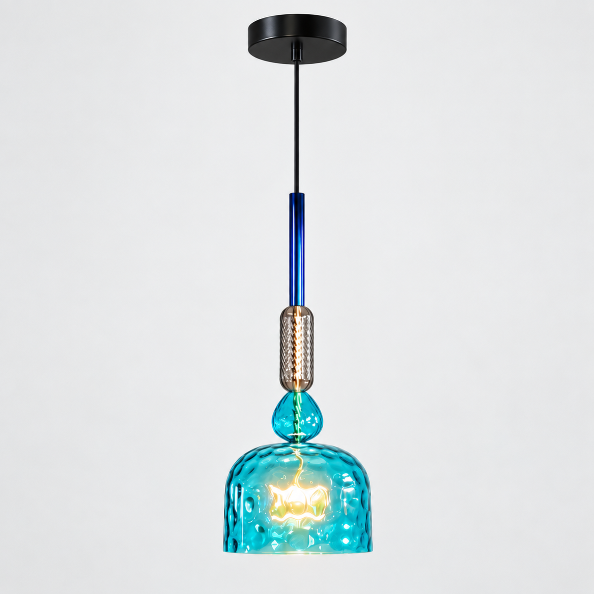 Suspension Verre Bleu