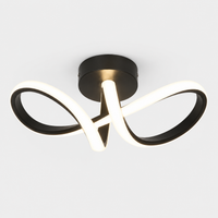Petit Lustre Plafonnier LED Noir Moderne