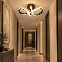 Petit Lustre Plafonnier LED Noir Moderne