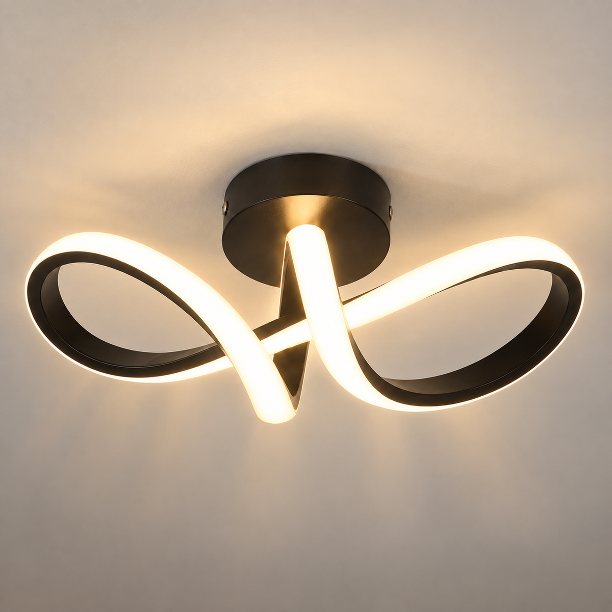 Petit Lustre Plafonnier LED Noir Moderne