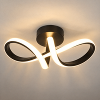 Petit Lustre Plafonnier LED Noir Moderne