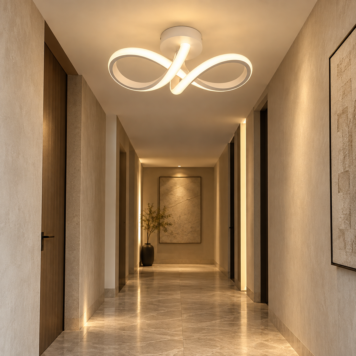 Lustre Plafonnier LED Blanc Moderne