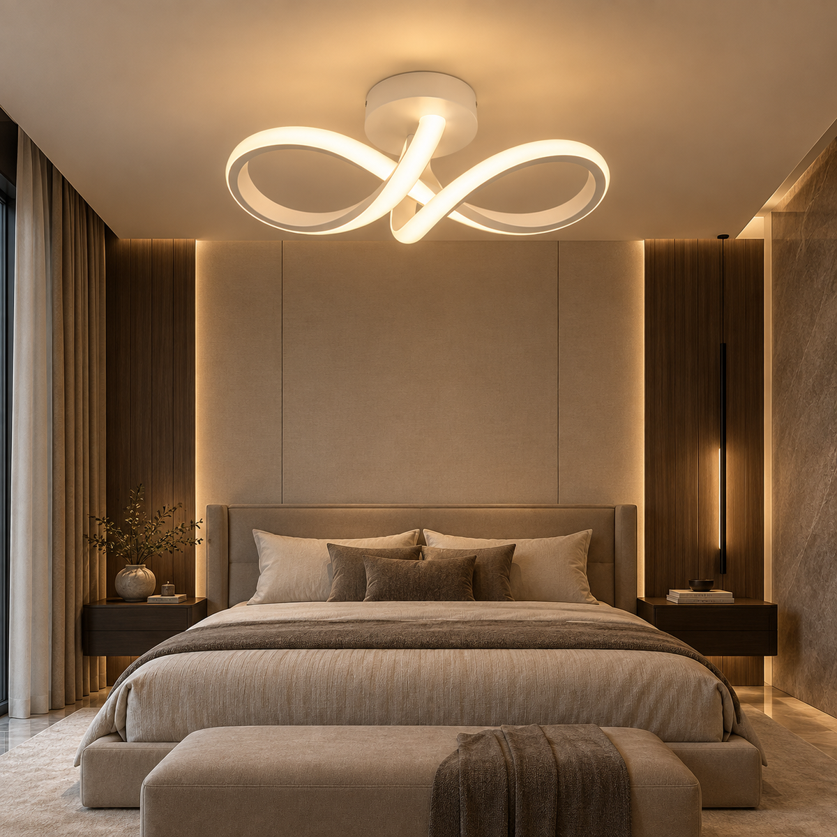 Lustre Plafonnier LED Blanc Moderne