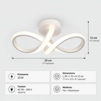 Lustre Plafonnier LED Blanc Moderne