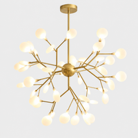 Lustre LED Doré en Boule à Branches