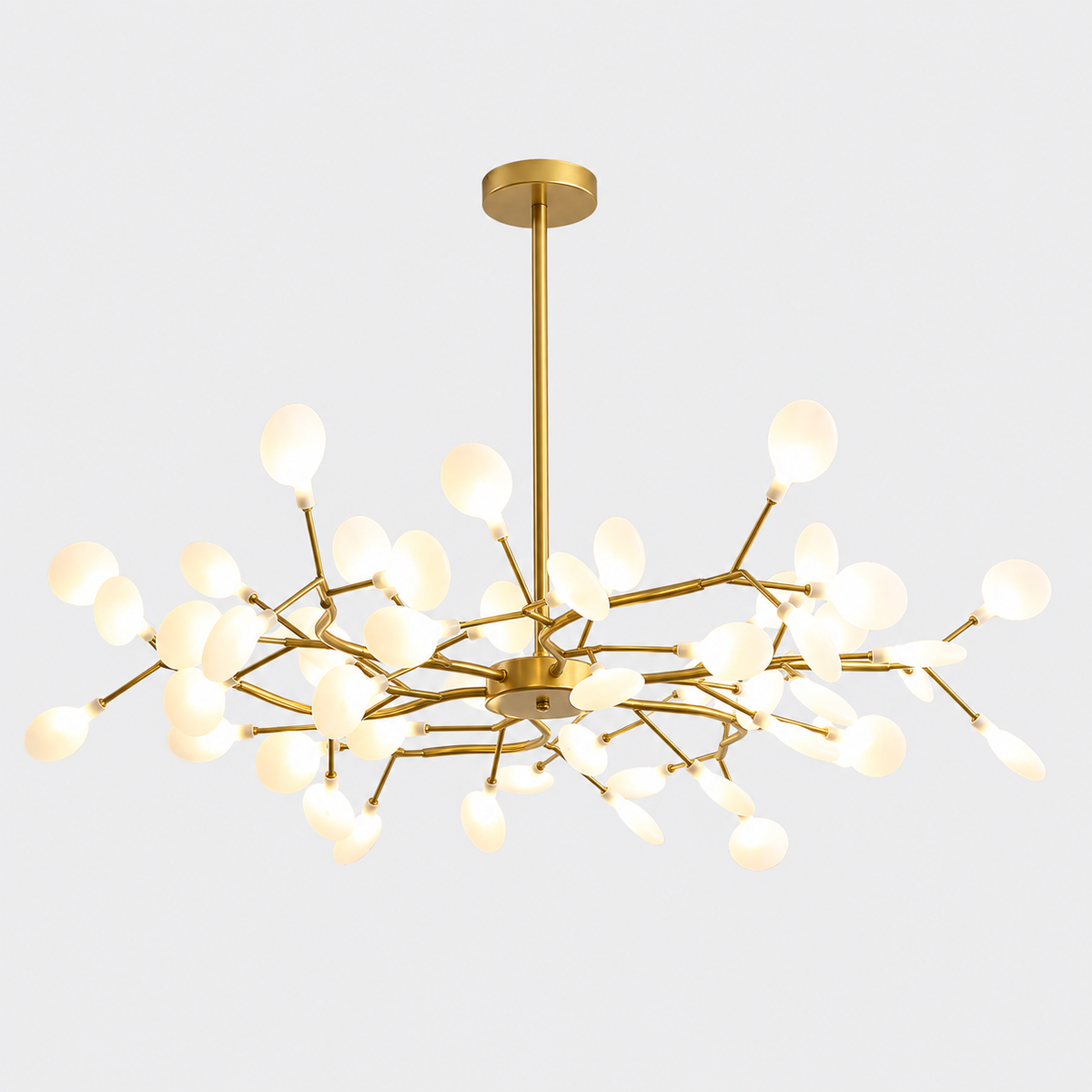 Lustre LED Doré à Branches Florales