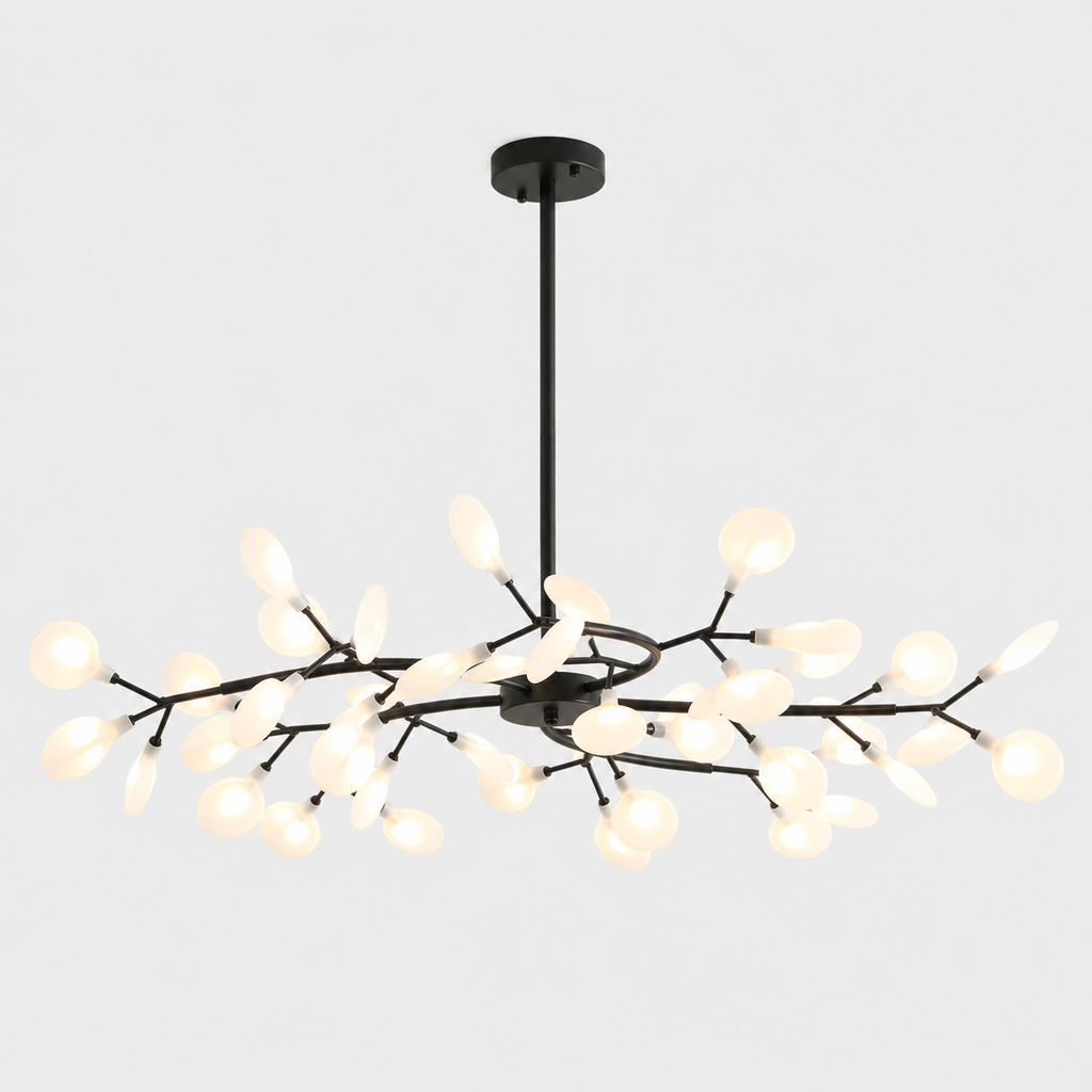 Lustre LED Noir à Branches Horizontales