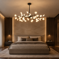 Lustre LED Noir à Branches Horizontales