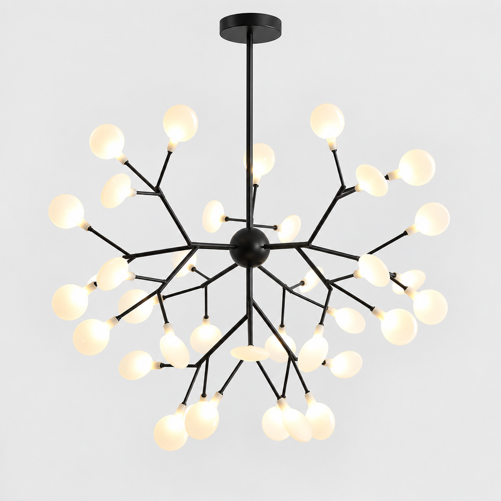 Lustre LED Noir en Boule à Branches