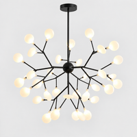 Lustre LED Noir en Boule à Branches