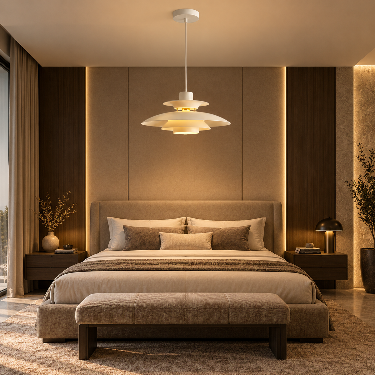 Japanese UFO Pendant Light Fixture Nordic Restaurant Chandelier Danish Design Room Decor Lamp Bedroom Beside Ceiling Lamps