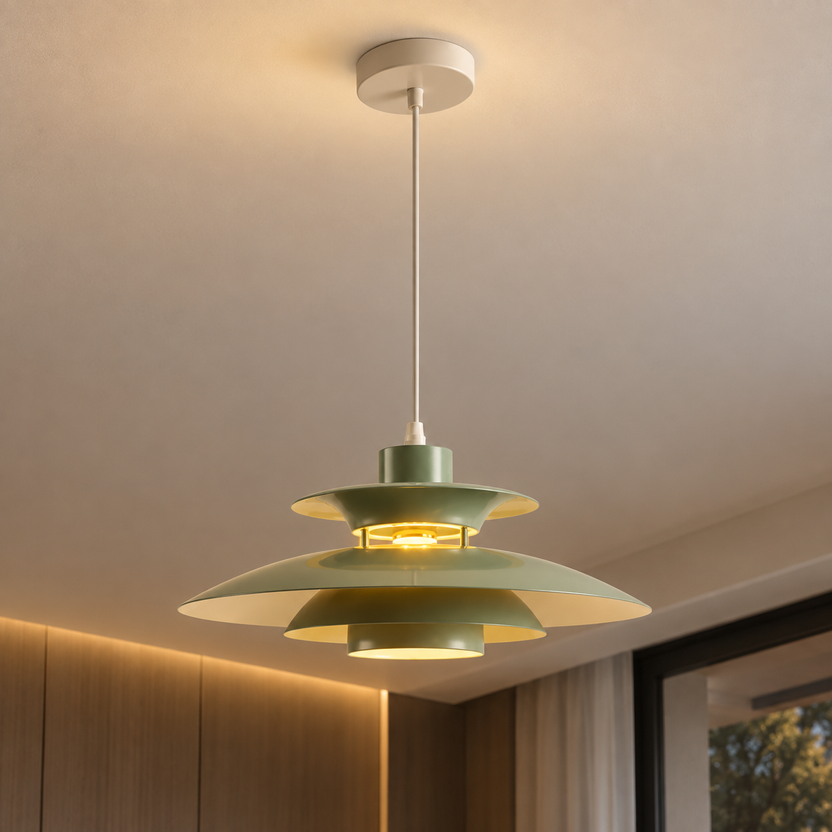 Japanese UFO Pendant Light Fixture Nordic Restaurant Chandelier Danish Design Room Decor Lamp Bedroom Beside Ceiling Lamps