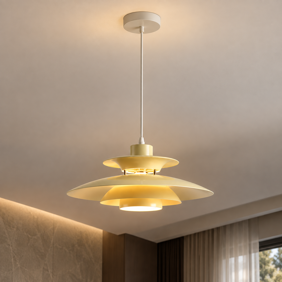 Japanese UFO Pendant Light Fixture Nordic Restaurant Chandelier Danish Design Room Decor Lamp Bedroom Beside Ceiling Lamps