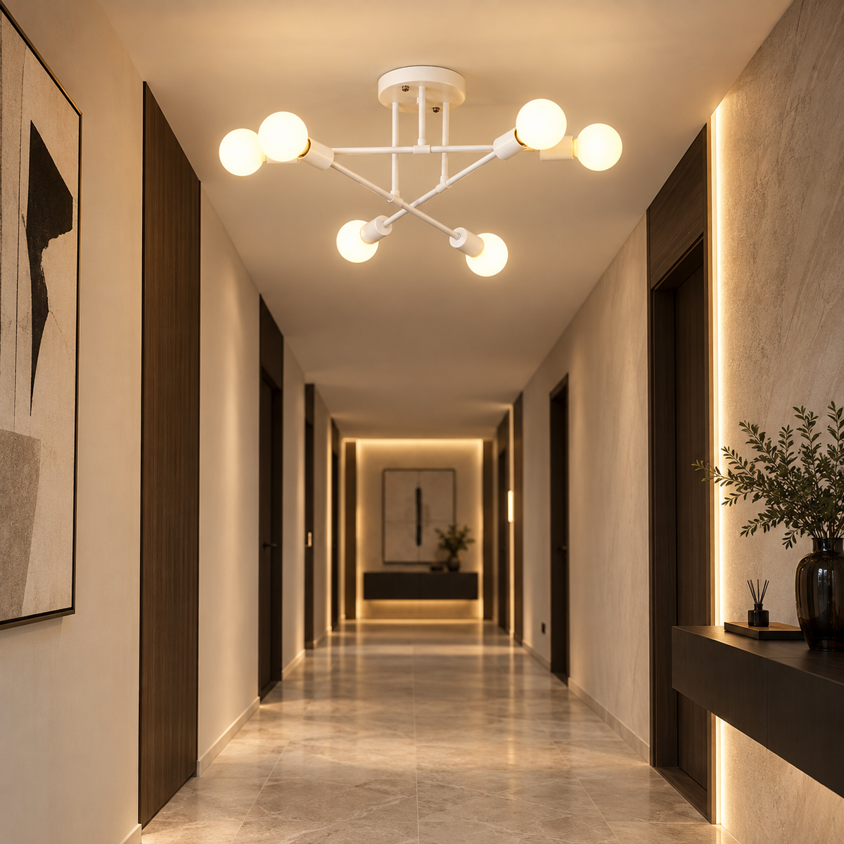 Nordic Minimalist Pendant Light Ceiling Lamp LED Chandelier Suitable for Bedrooms Living Rooms Black Gold Lighting Decoration