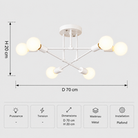 Nordic Minimalist Pendant Light Ceiling Lamp LED Chandelier Suitable for Bedrooms Living Rooms Black Gold Lighting Decoration