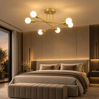 Nordic Minimalist Pendant Light Ceiling Lamp LED Chandelier Suitable for Bedrooms Living Rooms Black Gold Lighting Decoration