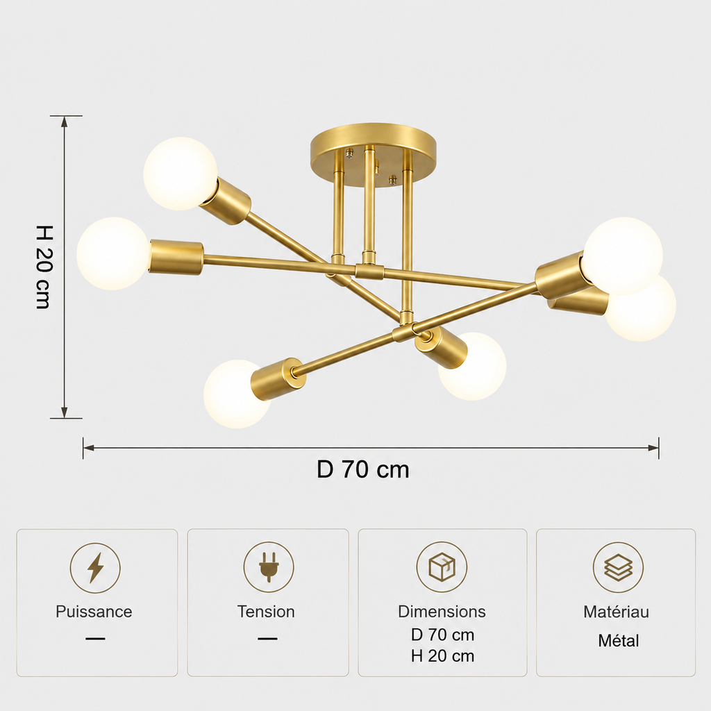 Nordic Minimalist Pendant Light Ceiling Lamp LED Chandelier Suitable for Bedrooms Living Rooms Black Gold Lighting Decoration