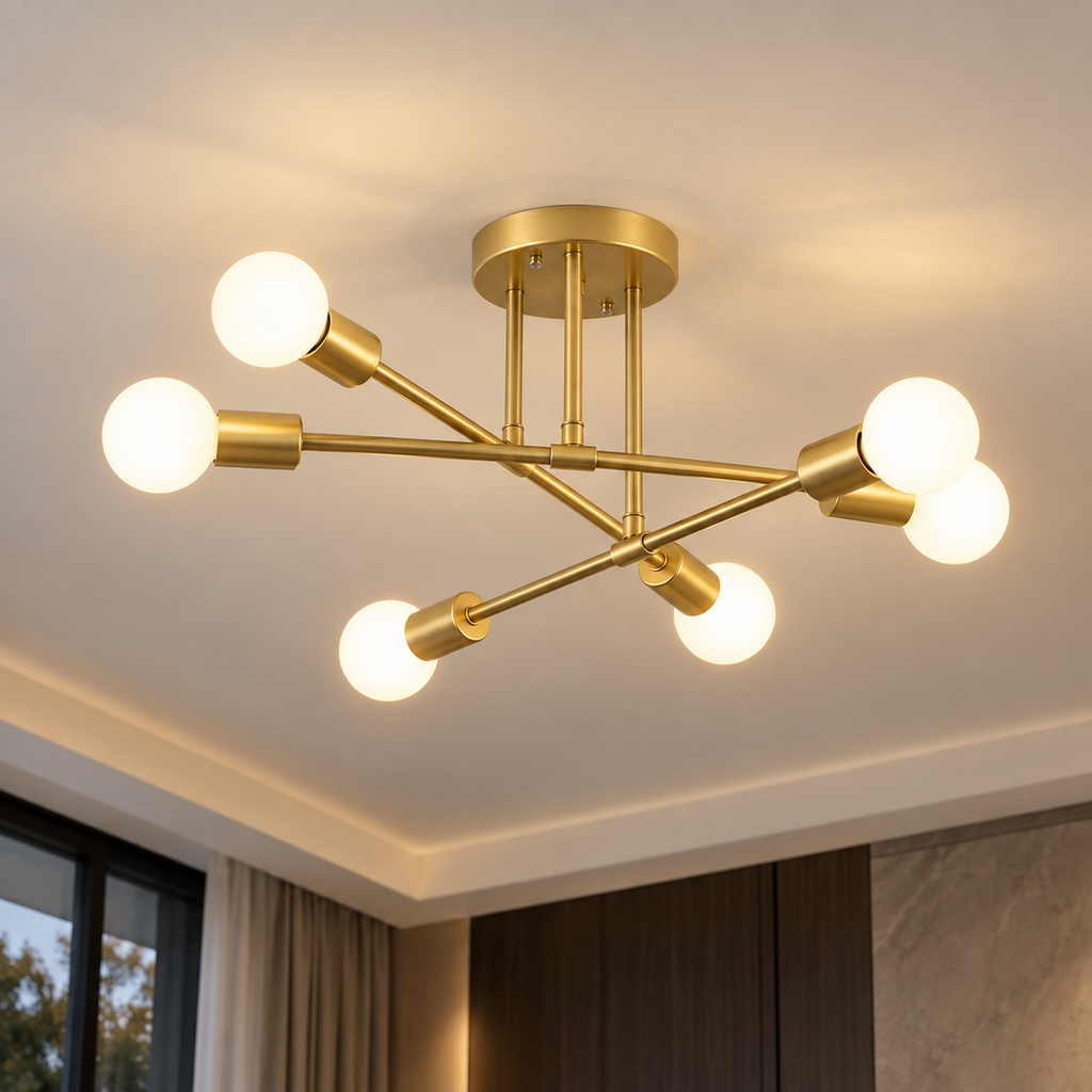 Nordic Minimalist Pendant Light Ceiling Lamp LED Chandelier Suitable for Bedrooms Living Rooms Black Gold Lighting Decoration