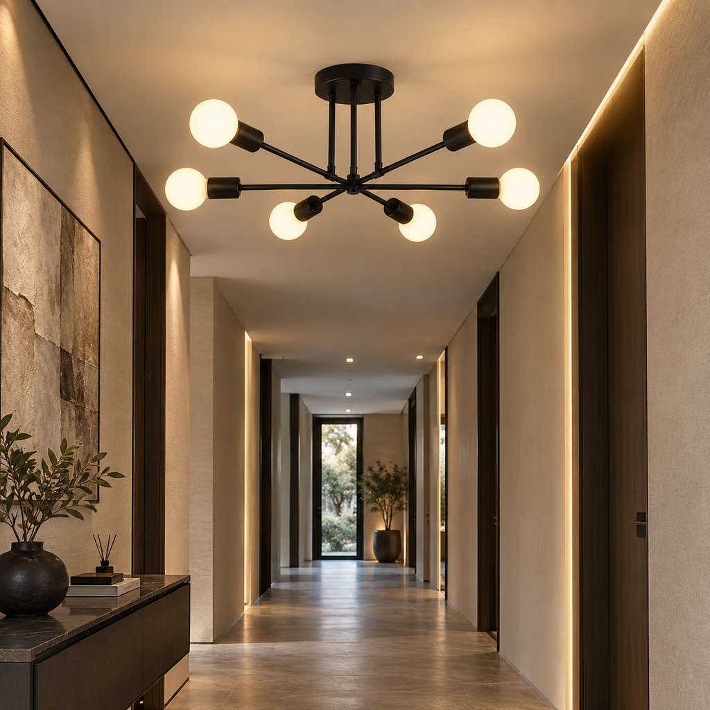 Nordic Minimalist Pendant Light Ceiling Lamp LED Chandelier Suitable for Bedrooms Living Rooms Black Gold Lighting Decoration