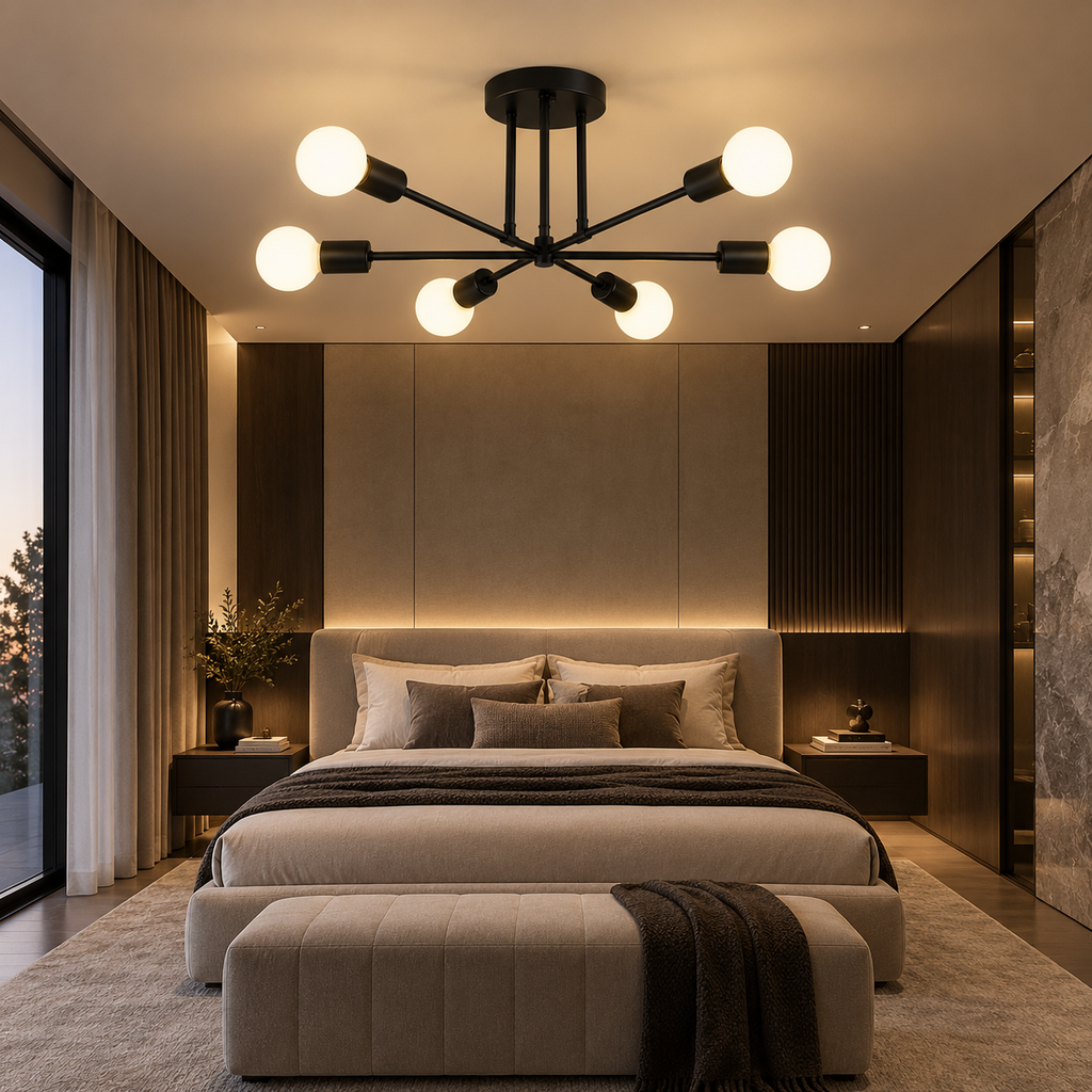 Nordic Minimalist Pendant Light Ceiling Lamp LED Chandelier Suitable for Bedrooms Living Rooms Black Gold Lighting Decoration