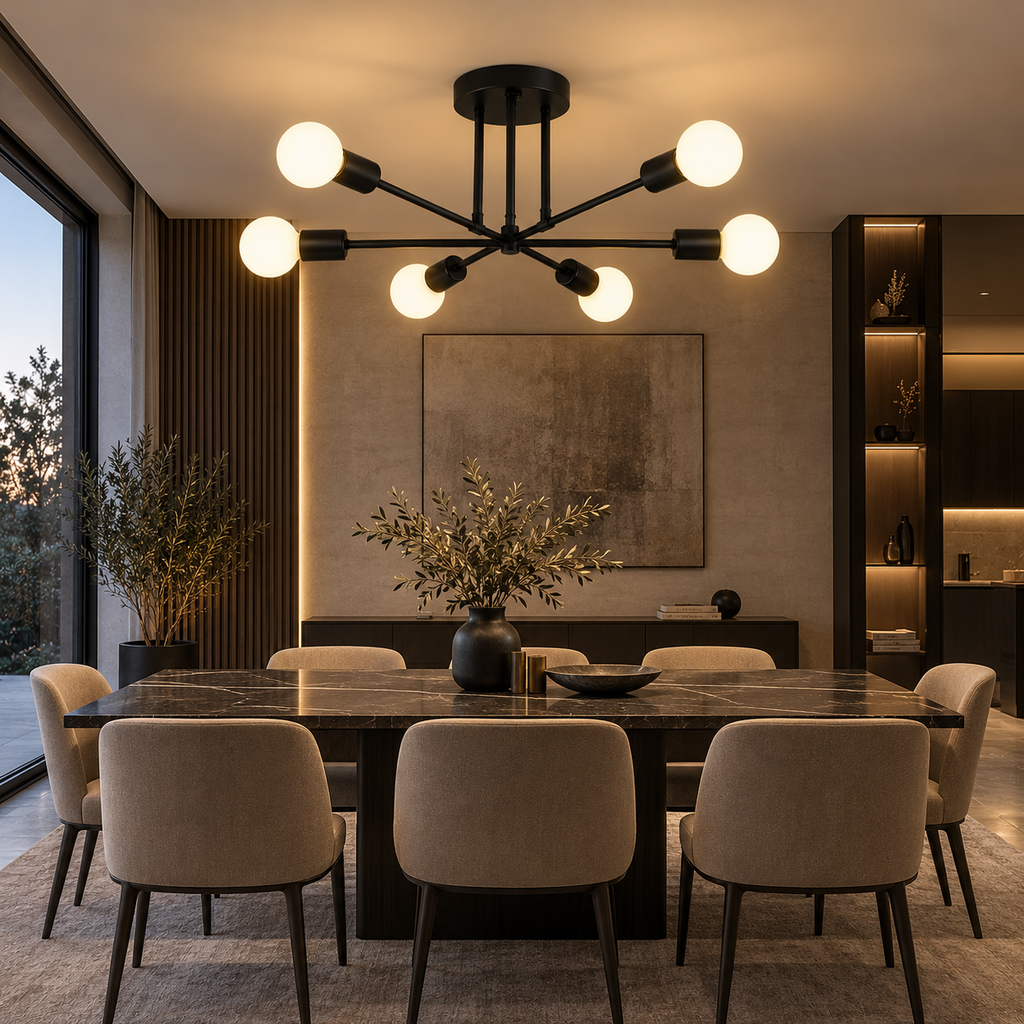 Nordic Minimalist Pendant Light Ceiling Lamp LED Chandelier Suitable for Bedrooms Living Rooms Black Gold Lighting Decoration