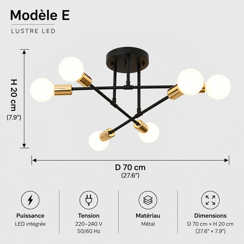 Nordic Minimalist Pendant Light Ceiling Lamp LED Chandelier Suitable for Bedrooms Living Rooms Black Gold Lighting Decoration