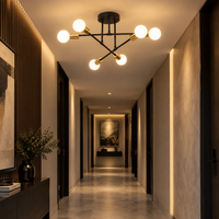 Nordic Minimalist Pendant Light Ceiling Lamp LED Chandelier Suitable for Bedrooms Living Rooms Black Gold Lighting Decoration