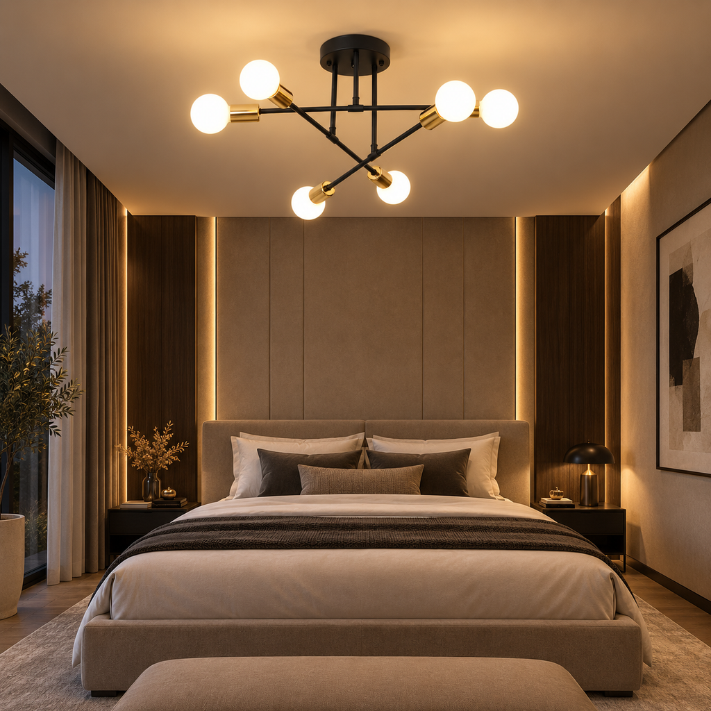Nordic Minimalist Pendant Light Ceiling Lamp LED Chandelier Suitable for Bedrooms Living Rooms Black Gold Lighting Decoration