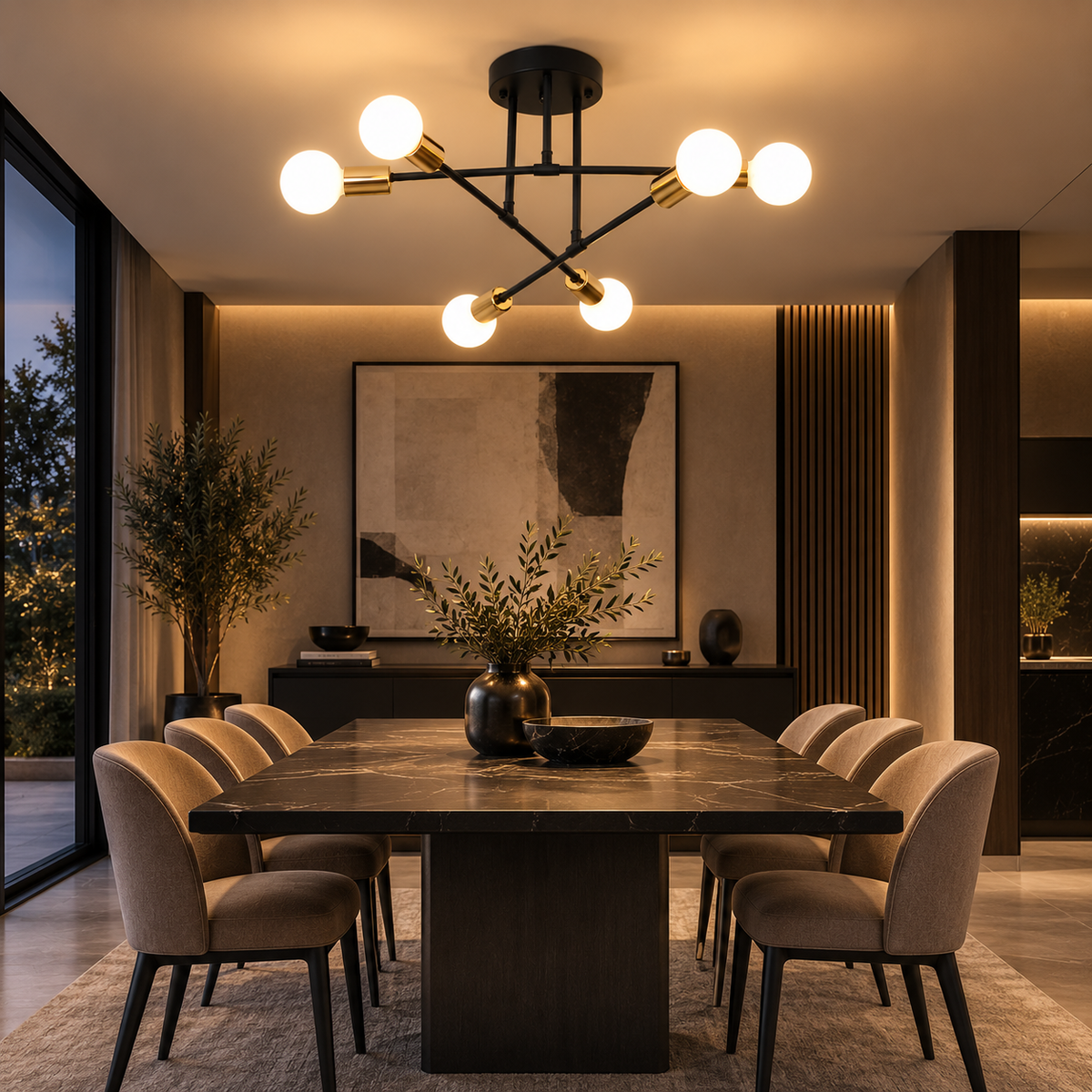 Nordic Minimalist Pendant Light Ceiling Lamp LED Chandelier Suitable for Bedrooms Living Rooms Black Gold Lighting Decoration